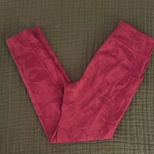 REI Red Patterned Leggings with Pockets, size 8